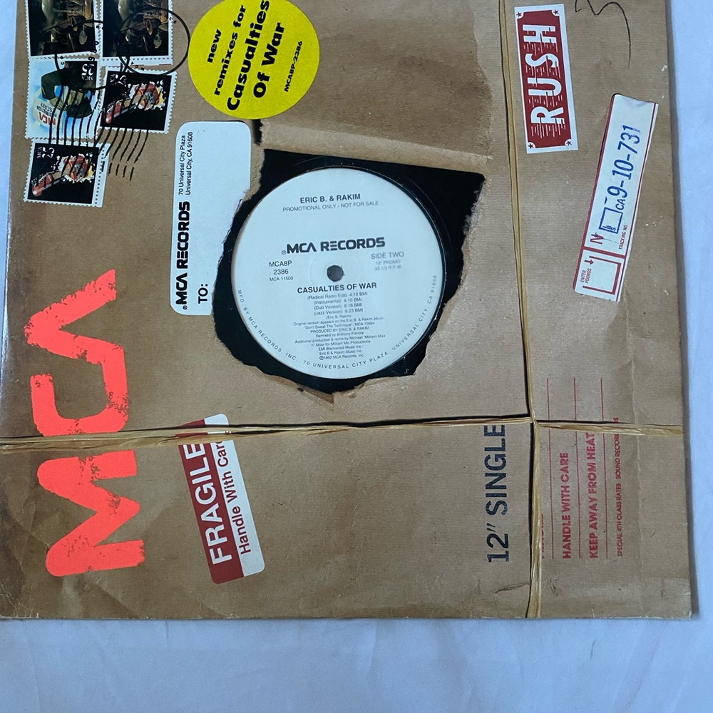 MCA Records 12" Vinyl Eric B. & Rakim Casualties Of War run DMC LL cool J